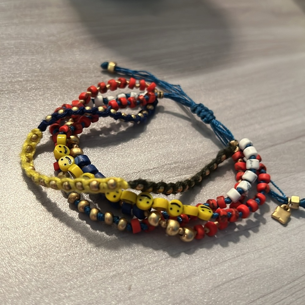 Adjustable Beaded Smiley Bracelet - image 3